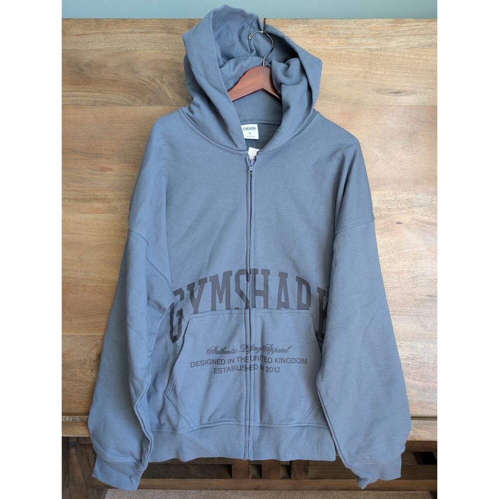 Gymshark Gray Full-Zip Hoodie with Hood